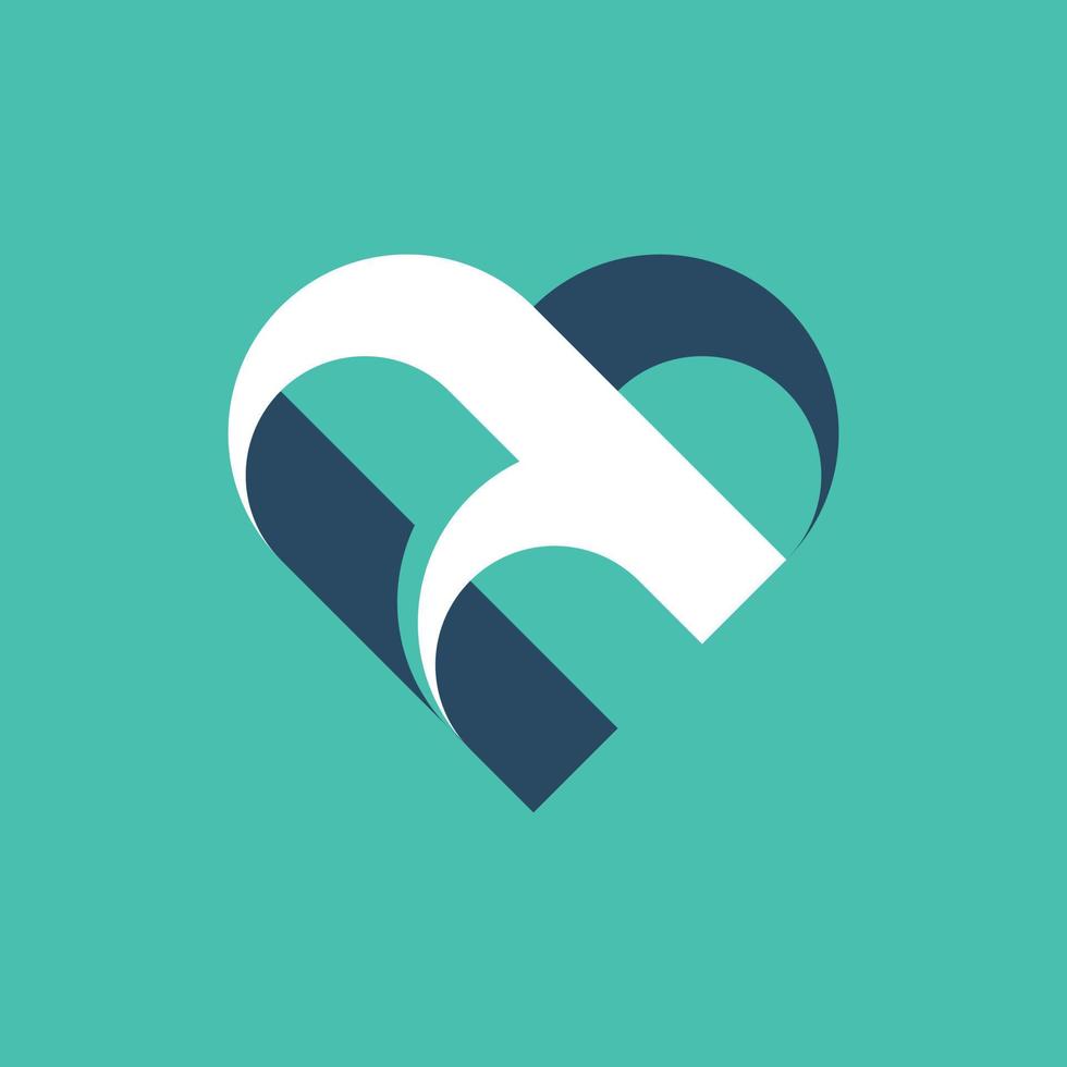 brief een liefde abstract monogram logo vector