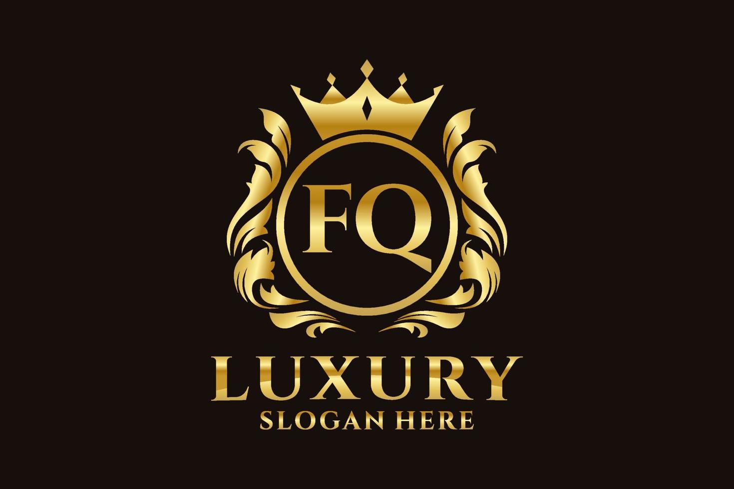 eerste fq brief Koninklijk luxe logo sjabloon in vector kunst voor luxueus branding projecten en andere vector illustratie.