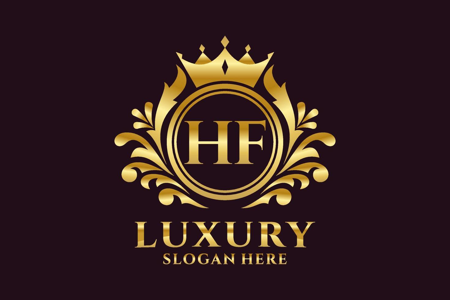 eerste hf brief Koninklijk luxe logo sjabloon in vector kunst voor luxueus branding projecten en andere vector illustratie.