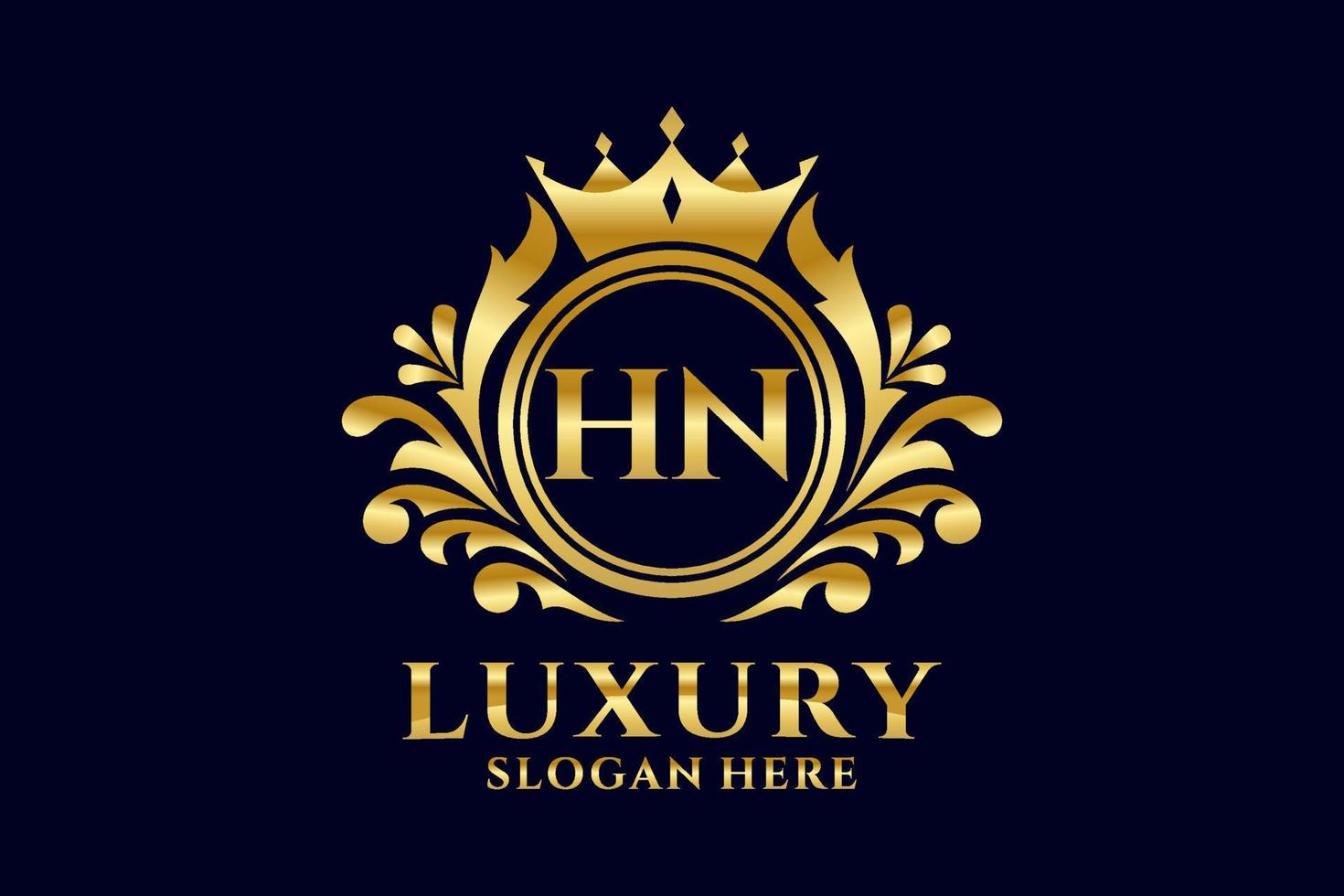 eerste hn brief Koninklijk luxe logo sjabloon in vector kunst voor luxueus branding projecten en andere vector illustratie.