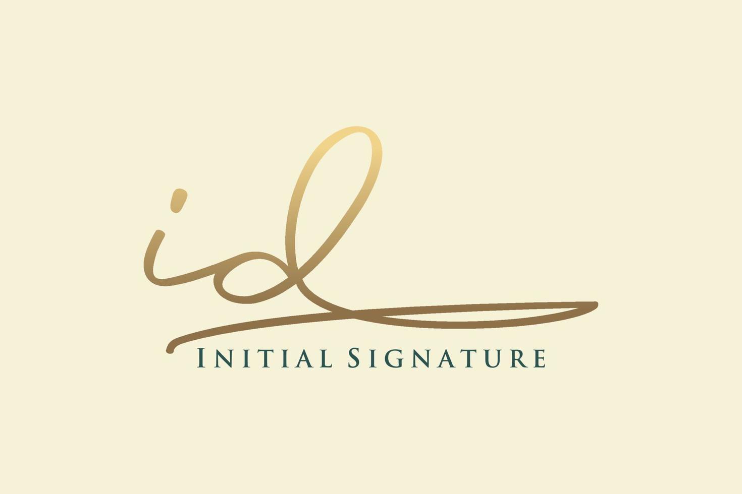 eerste ID kaart brief handtekening logo sjabloon elegant ontwerp logo. hand- getrokken schoonschrift belettering vector illustratie.