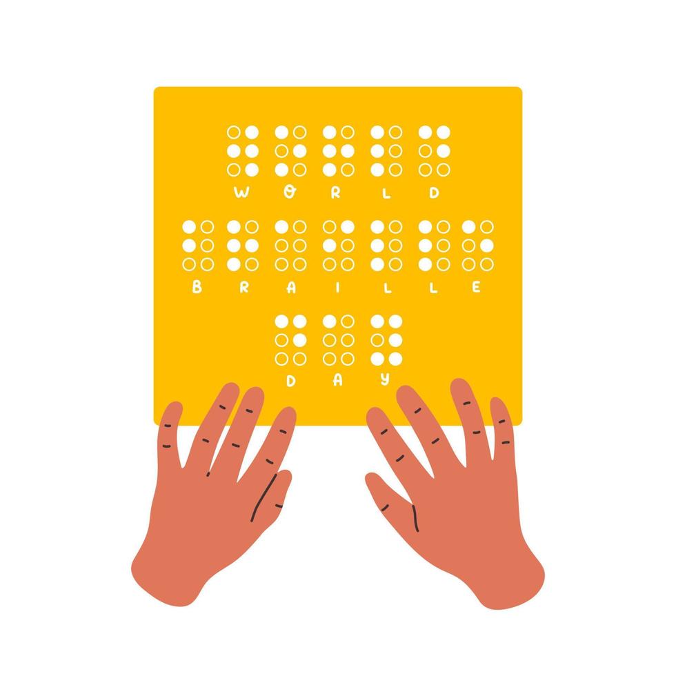 wereld braille dag teken, bericht geschreven in braille alfabet. vector grafisch illustratie