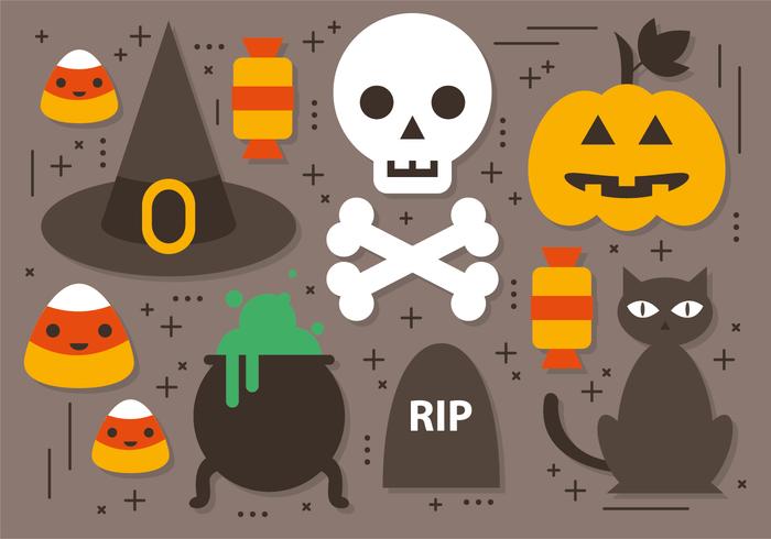 Gratis Halloween Elements Vector Collectie