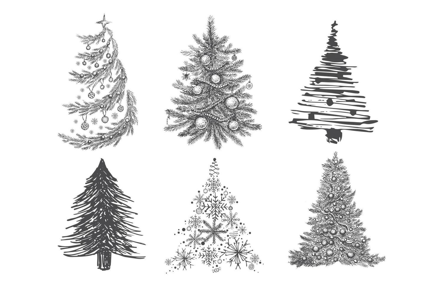 kerstboom. hand getekende illustratie. vector