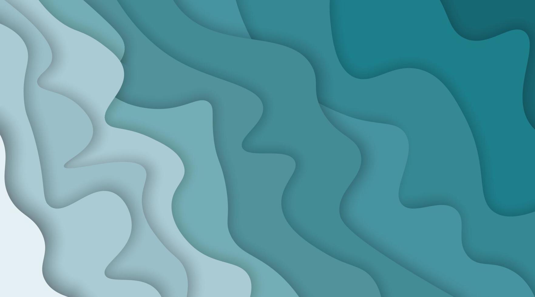 vector Golf structuur papercut golven diep zee illustratie
