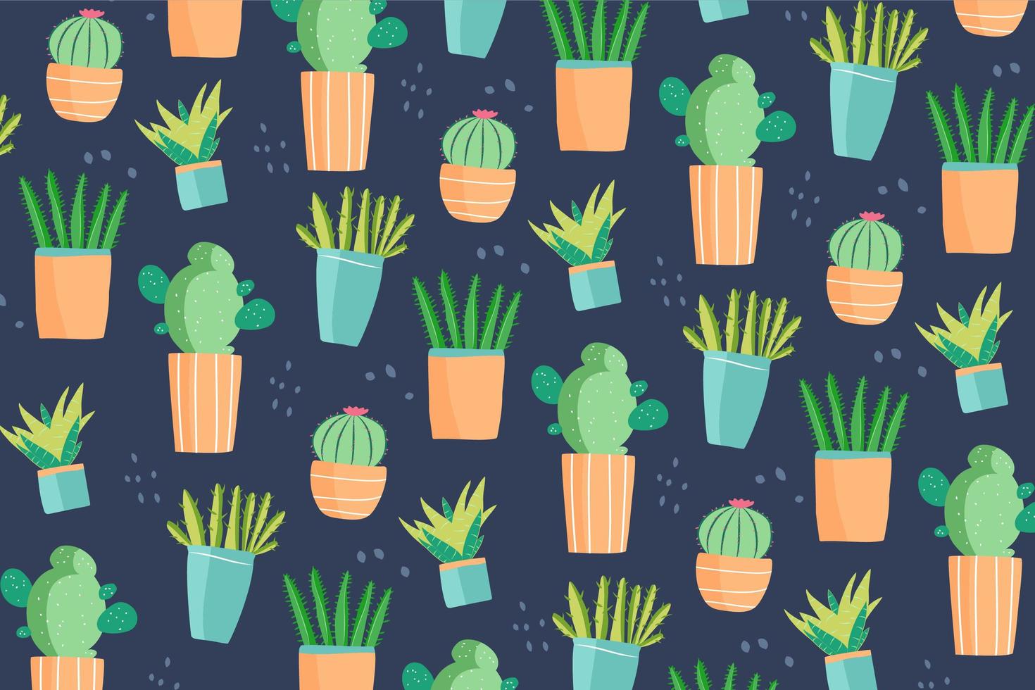 schattig hand getrokken doodle cactus patroon vector