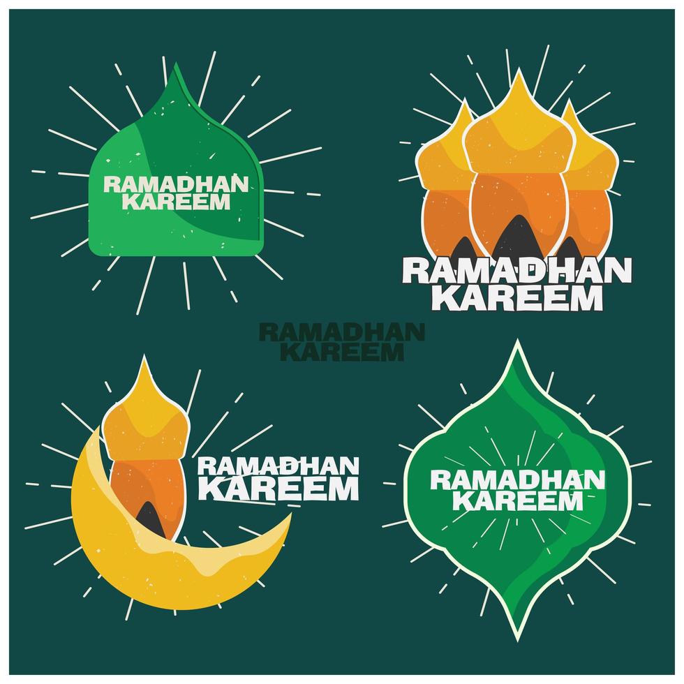 ramadan kareem-stickers voor sociale media vector