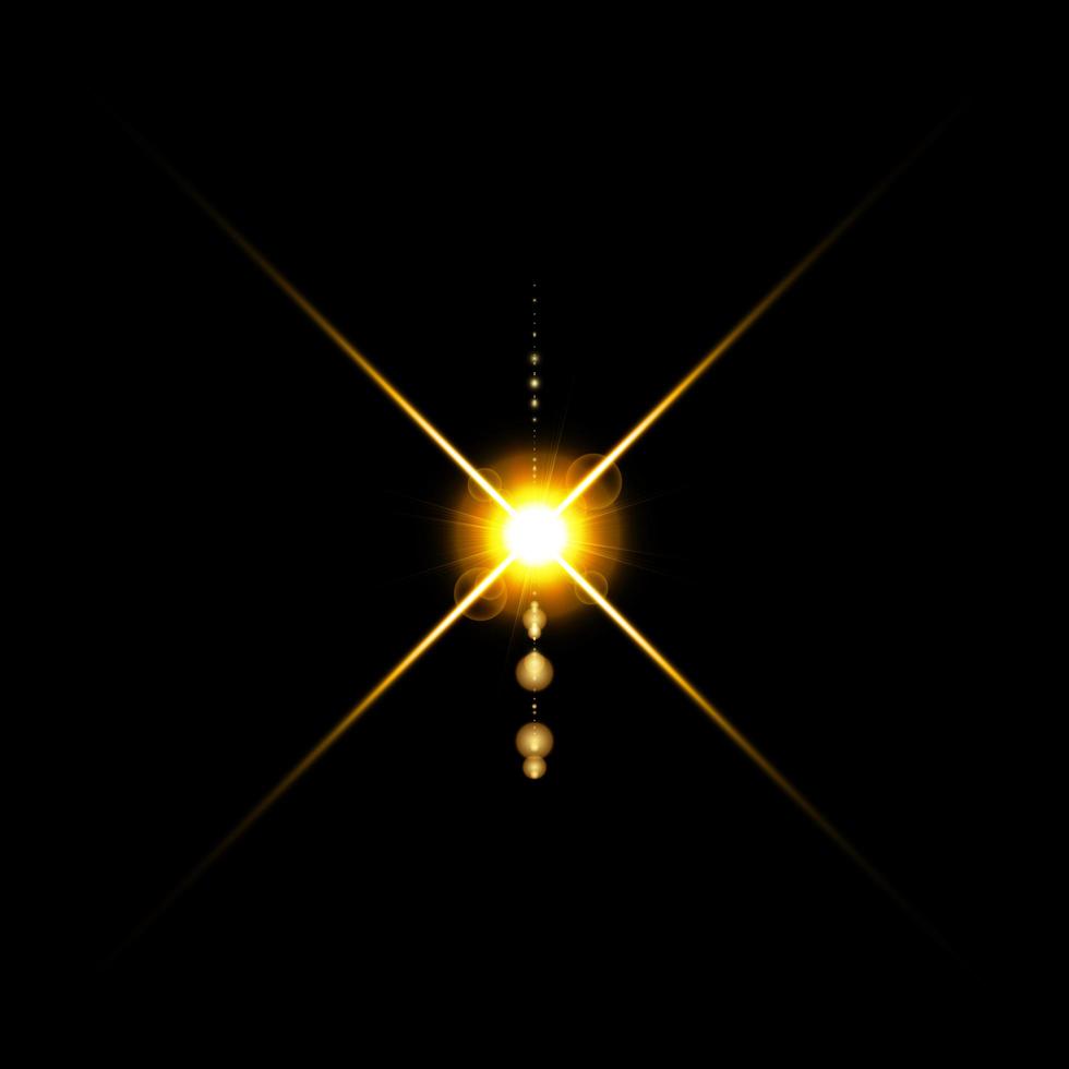 verticale gouden warme kleur heldere lensflare vector