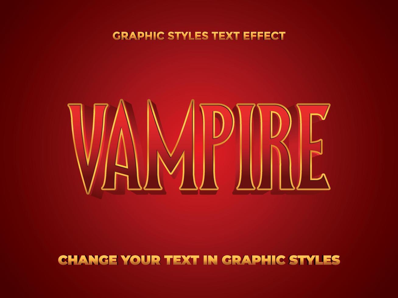 vampier rood helling bewerkbare tekst effect vector