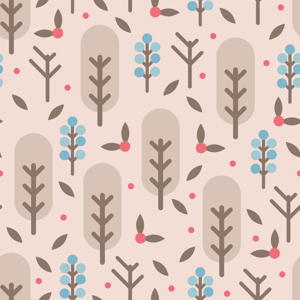 bomen en bloemen patroon vector