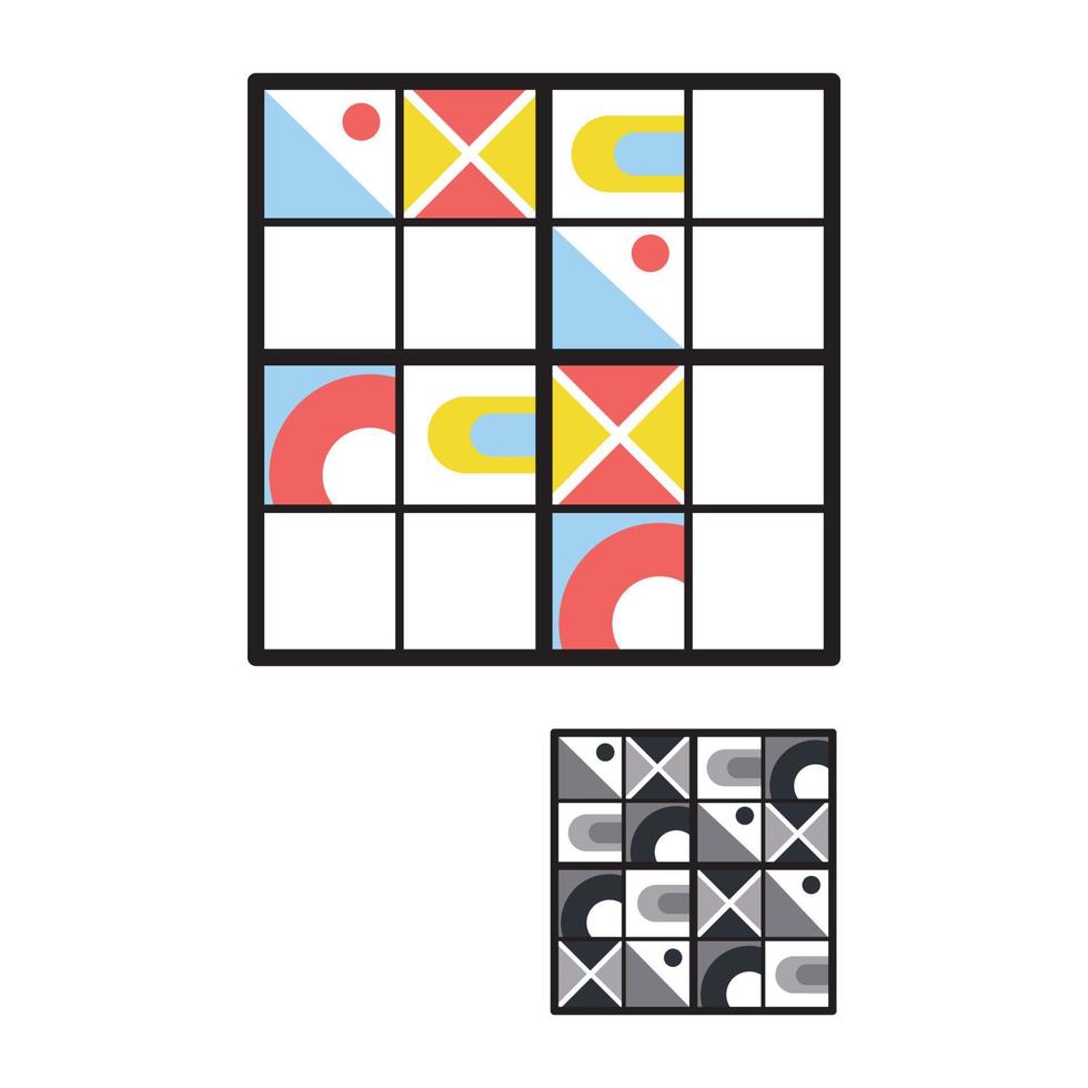 meetkundig sudoku puzzel vector