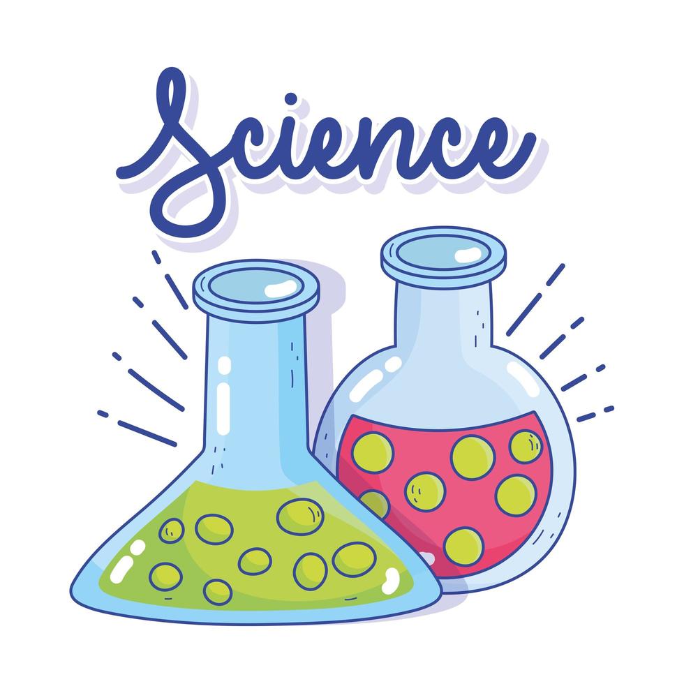 wetenschap chemie reageerbuis bekerglas onderzoekslaboratorium vector