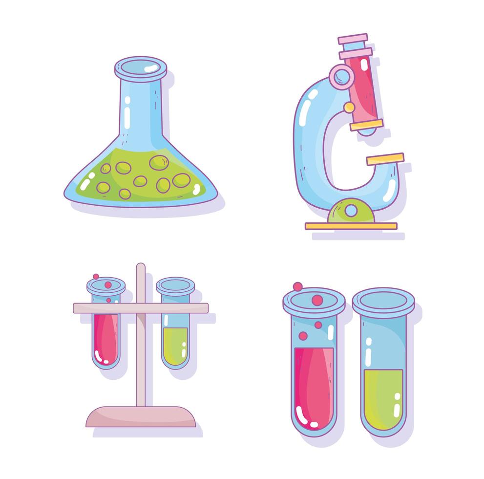 onderzoek laboratorium pictogrammen vector