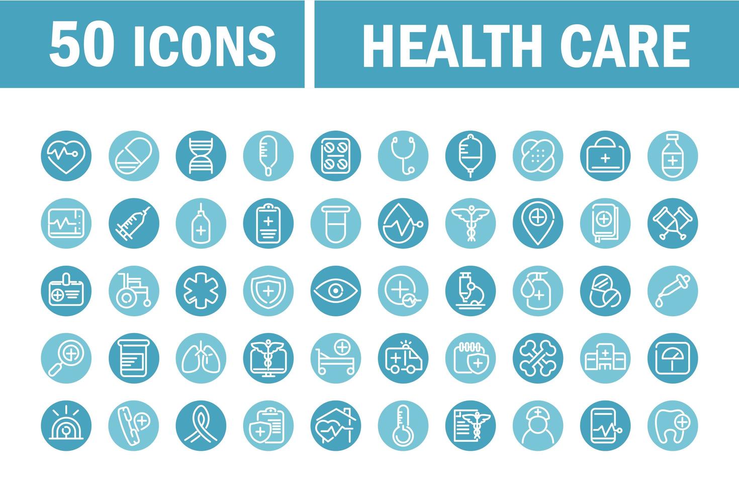 medische en gezondheidszorg apparatuur blauwe cirkel iconen vector