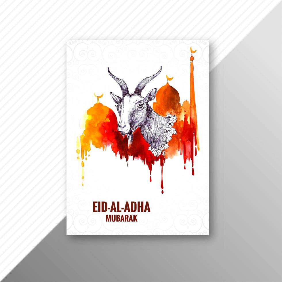 eid al-adha wenskaart moslim vakantie brochure vector