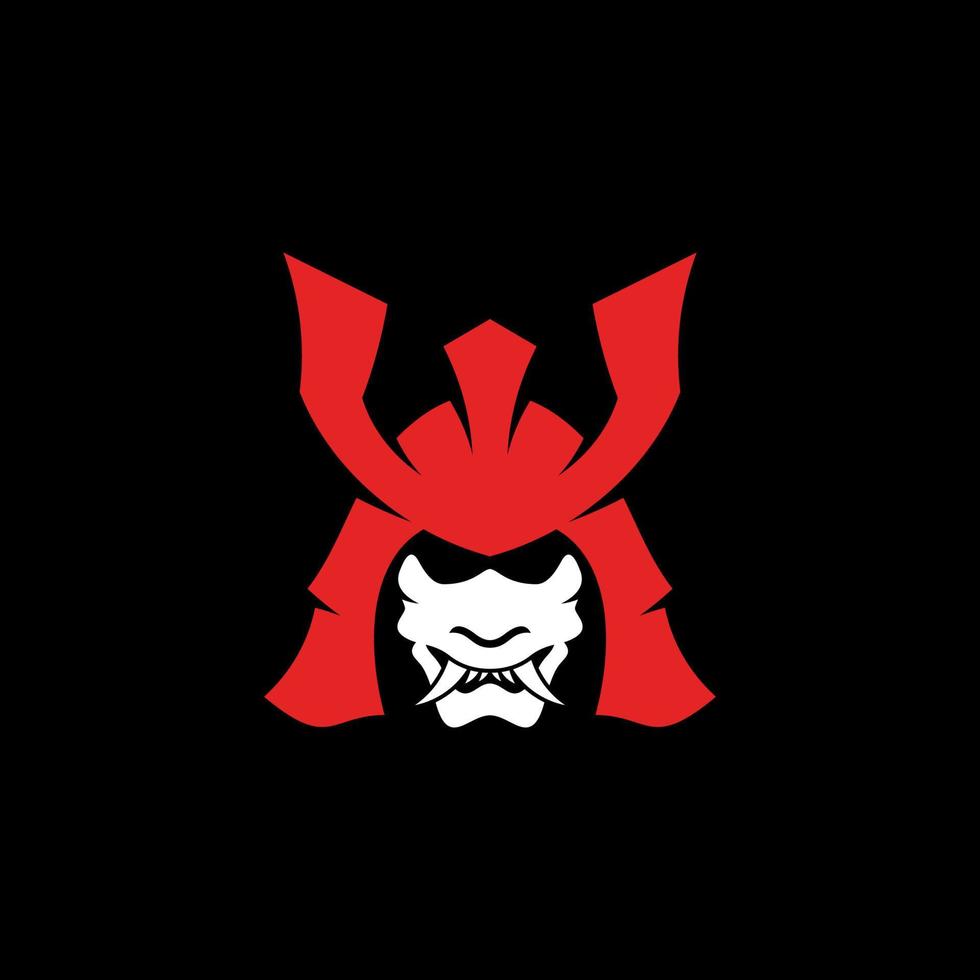 samurai hoofd logo ontwerp vector. samurai krijger logo sjabloon vector