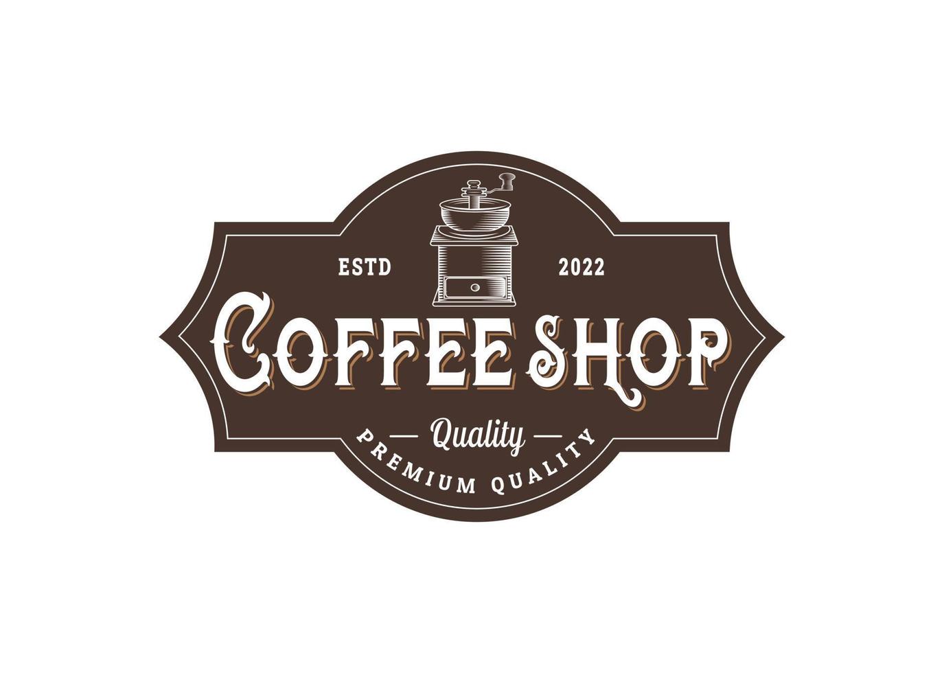 koffie winkel retro logo wijnoogst vector