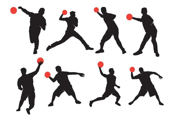 Actief Dodgeball Silhouet vector