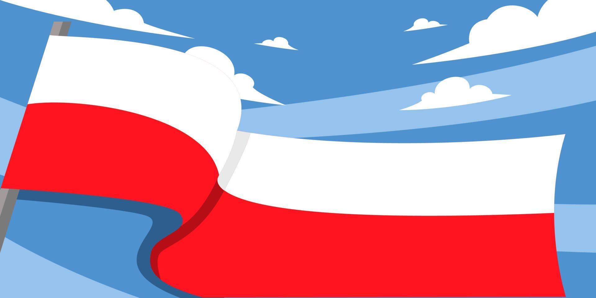 Polen vlag vector achtergrond ontwerp Sjablonen