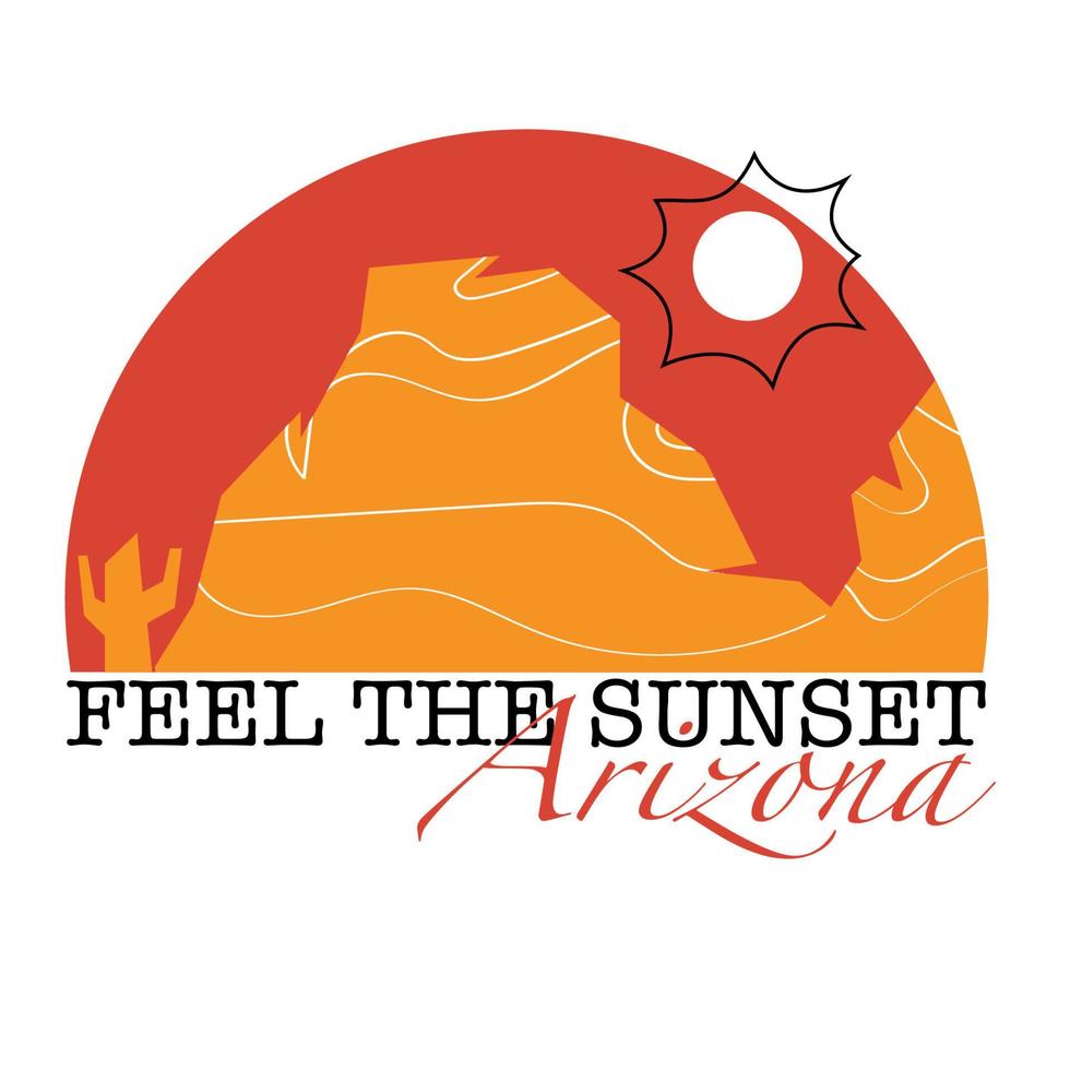 logo voelen de zonsondergang Arizona vector