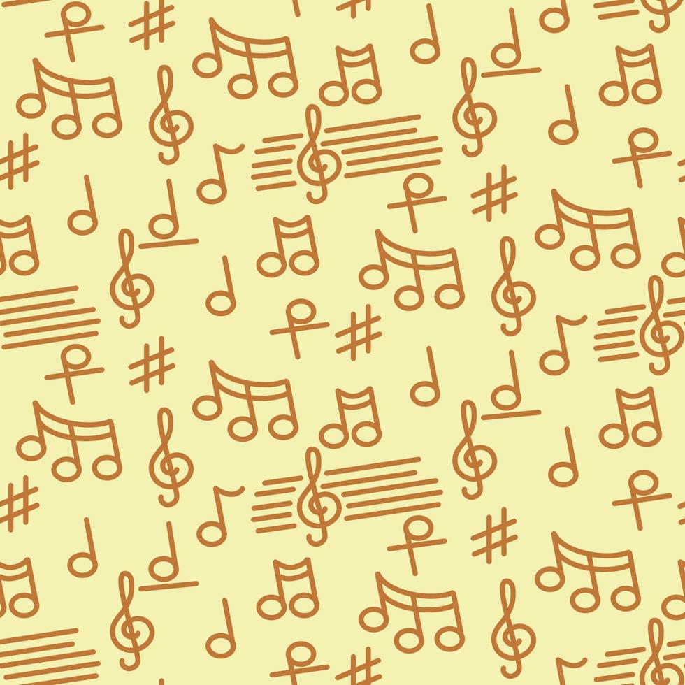 een patroon in de thema van muziek. notities, treble sleutels, musical stroken. geschikt voor het drukken Aan verpakking, reclame, bewegwijzering, spandoeken, papier en textiel producten. vector