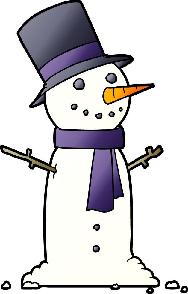vector tekenfilm sneeuwman