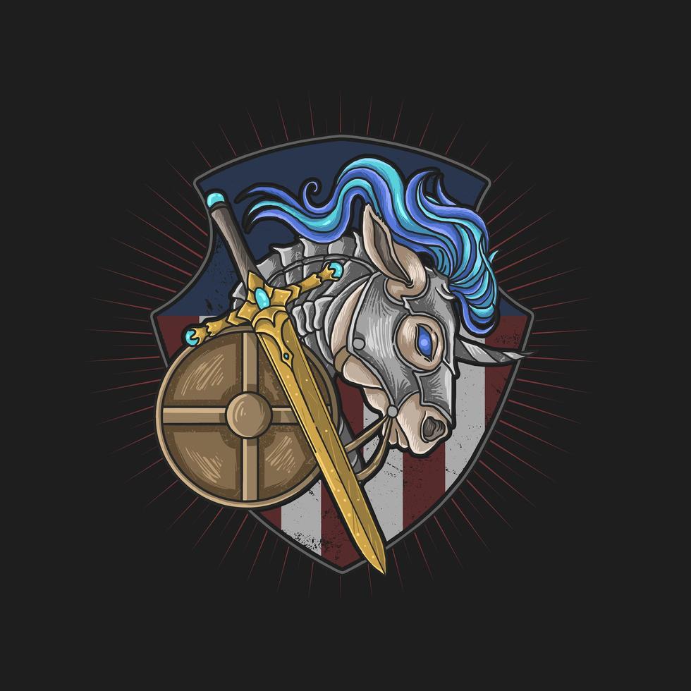 Amerikaans paard ridder embleem vector