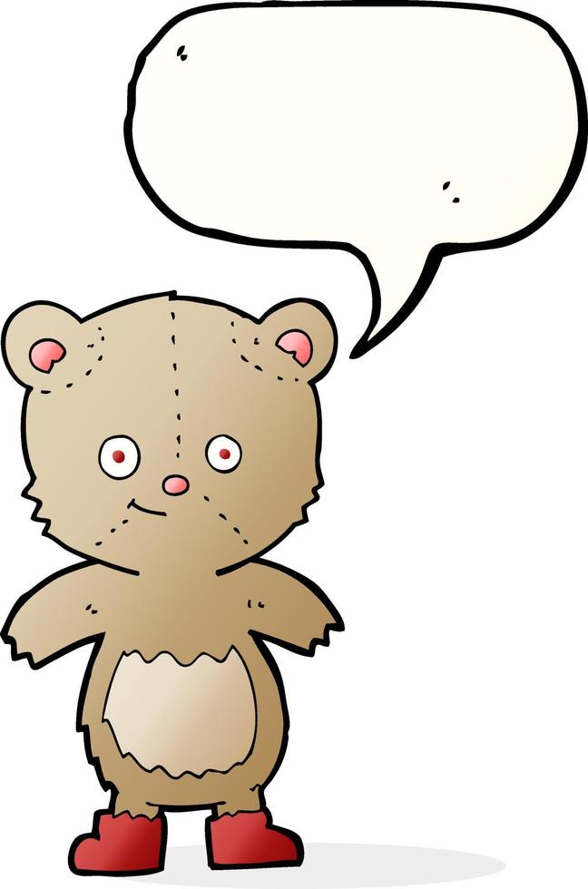 tekenfilm schattig teddy beer met toespraak bubbel vector
