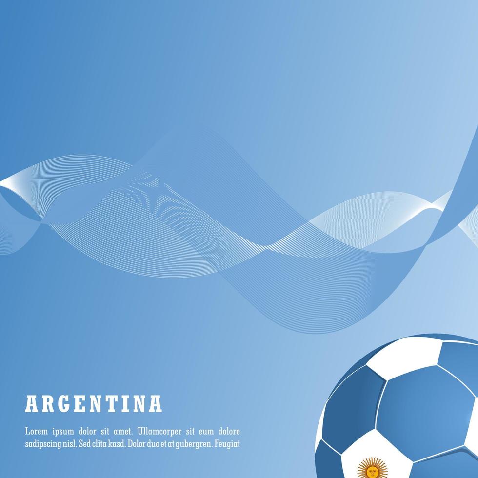 vector achtergrond Argentinië vlag met bal, vector illustratie en tekst, perfect kleur combinatie.