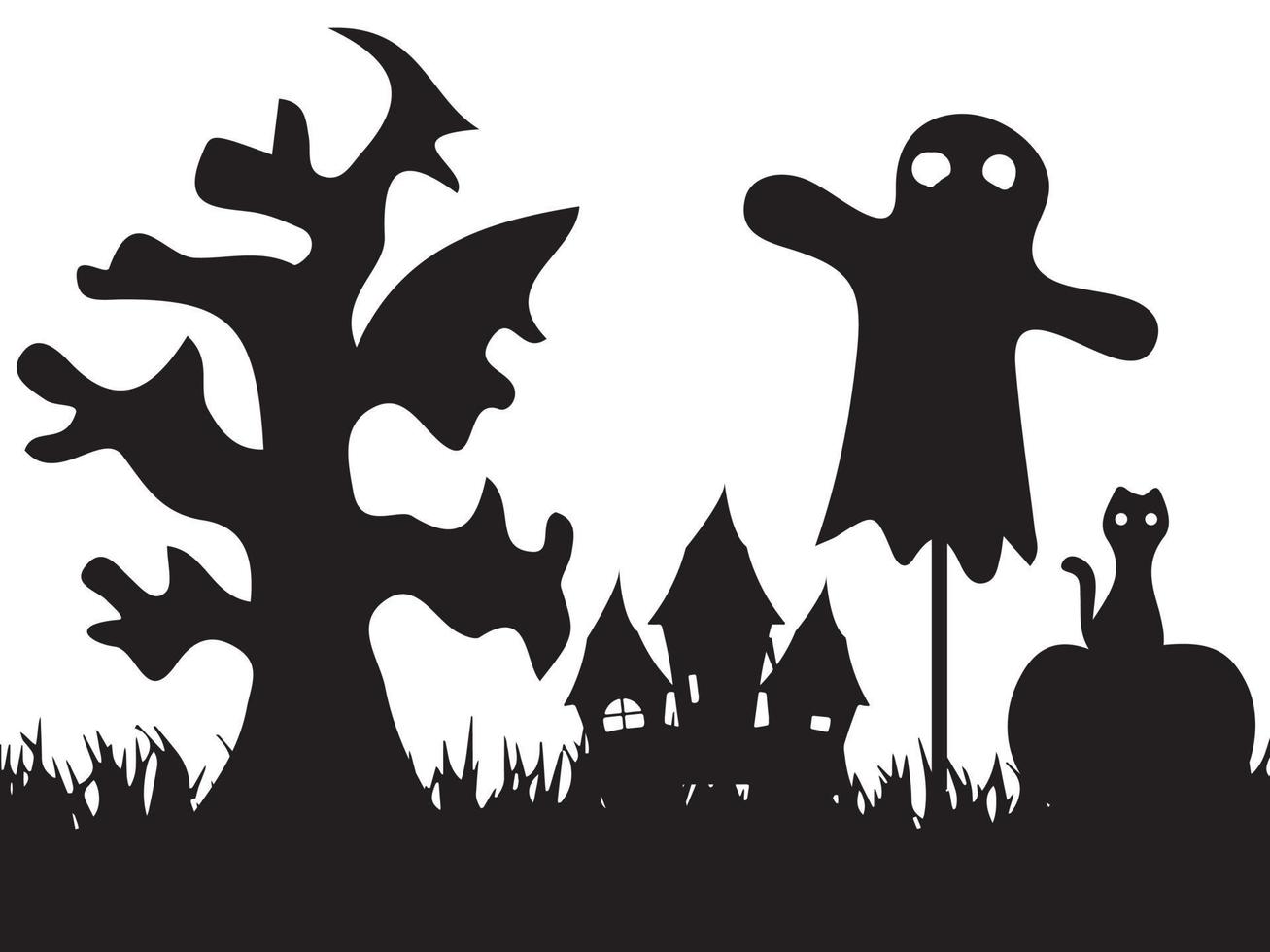 gelukkig halloween vector silhouet illustratie reeks geïsoleerd Aan een wit achtergrond.