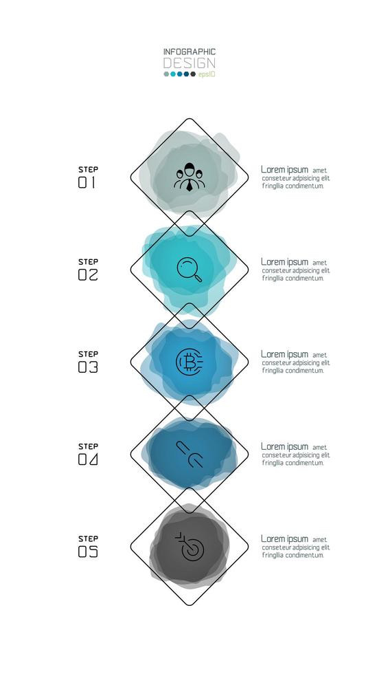 verticale overlappende diamantvorm zakelijke infographic vector