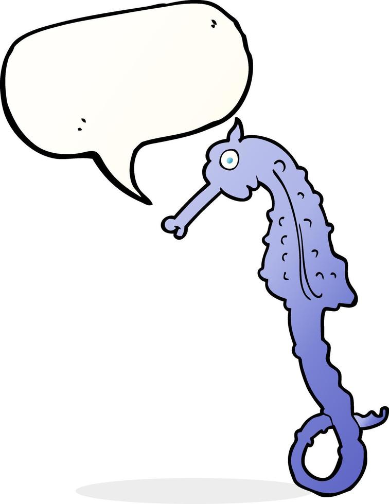 tekenfilm zee paard met toespraak bubbel vector