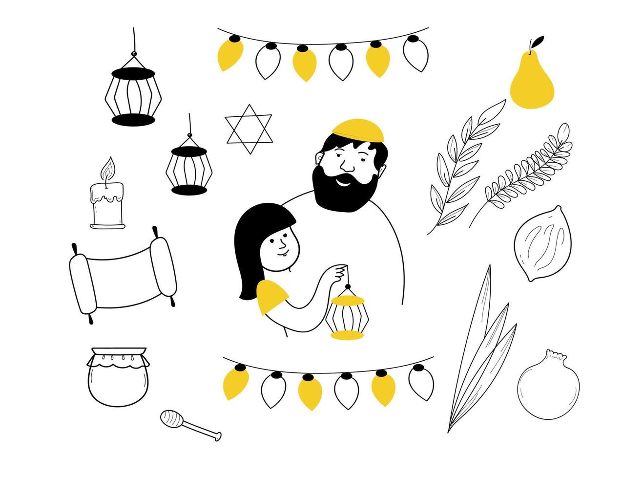 sukkot vector tekening reeks