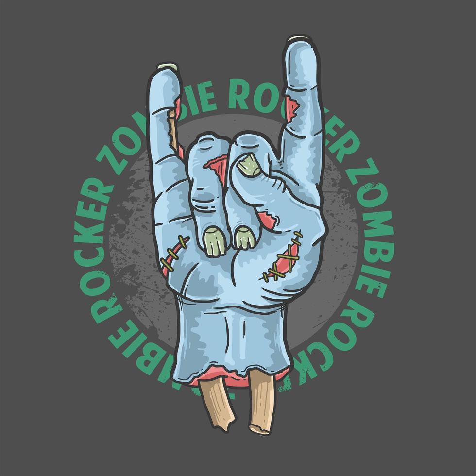 zombie rocker handontwerp vector