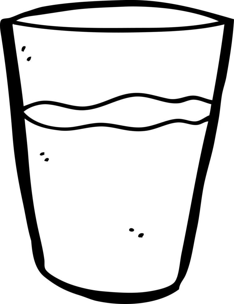 tekenfilm glas van water vector