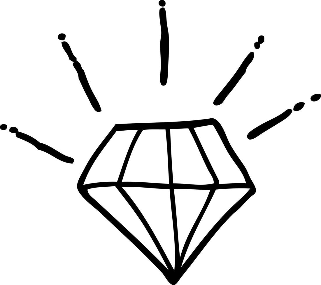 tekenfilm tatoeëren diamant vector