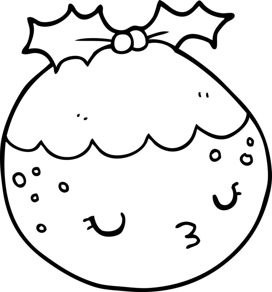 schattig tekenfilm Kerstmis pudding vector