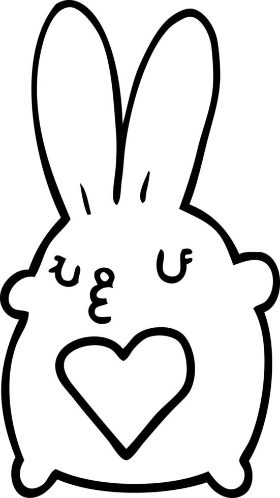 schattig tekenfilm konijn met liefde hart vector