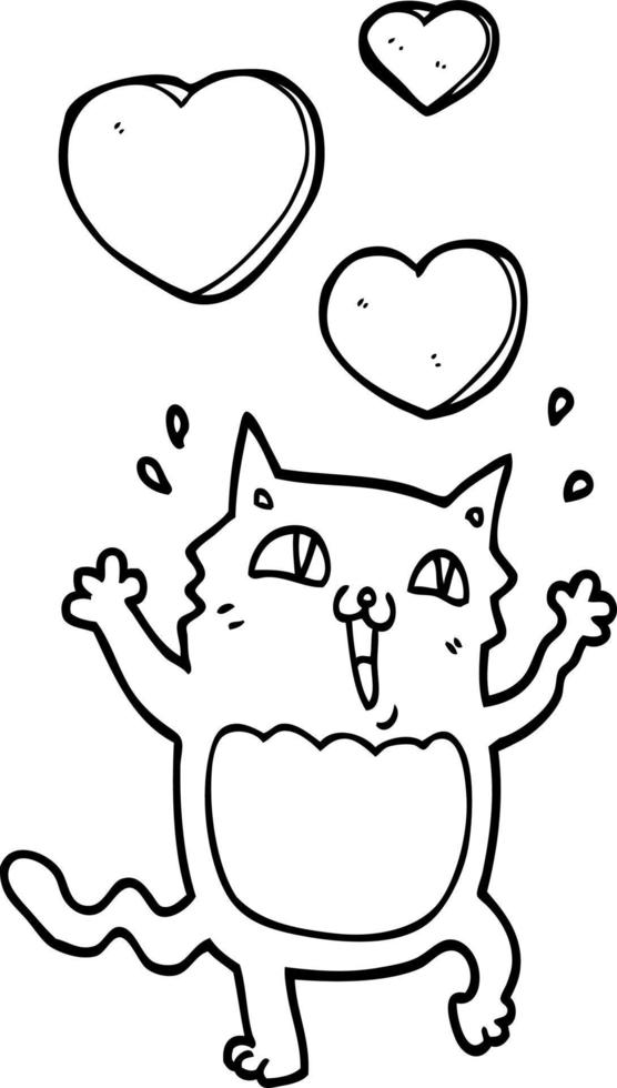 tekenfilm kat gek in liefde vector