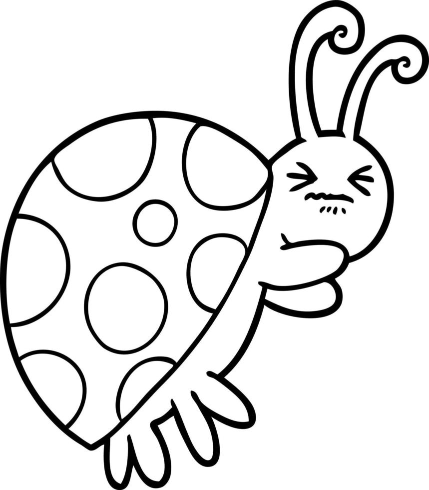 tekenfilm lijn tekening lieveheersbeestje vector