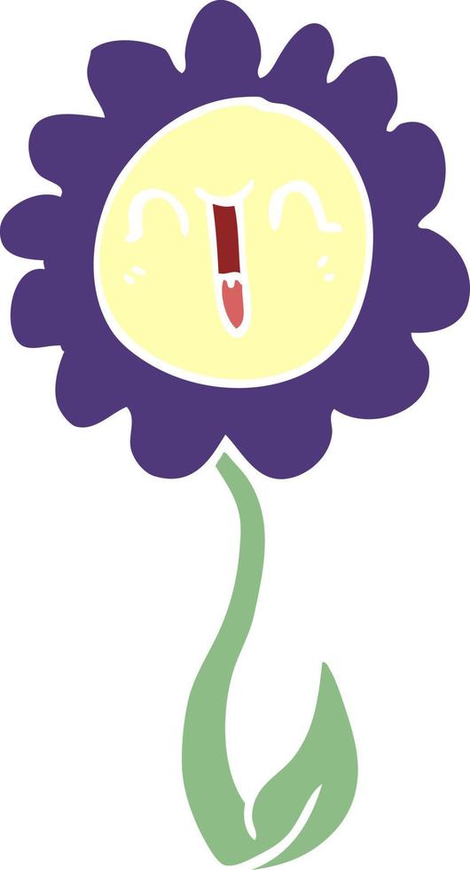 tekenfilm tekening gelukkig bloem vector