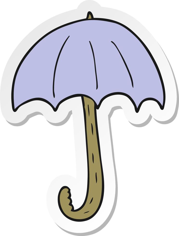 sticker van een cartoonparaplu vector