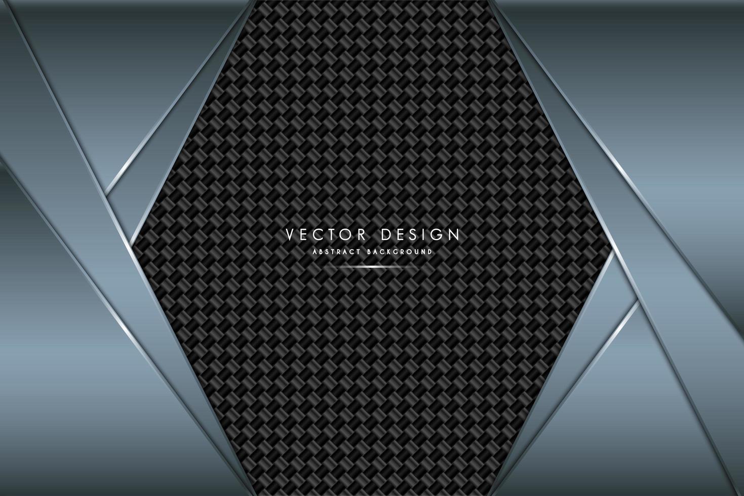 metallic hoekig blauw ontwerp met koolstofvezel textuur vector
