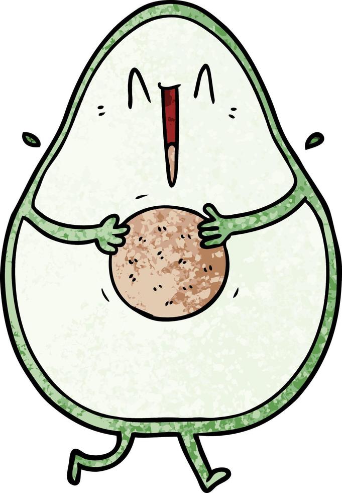gelukkig tekenfilm avocado lachend vector