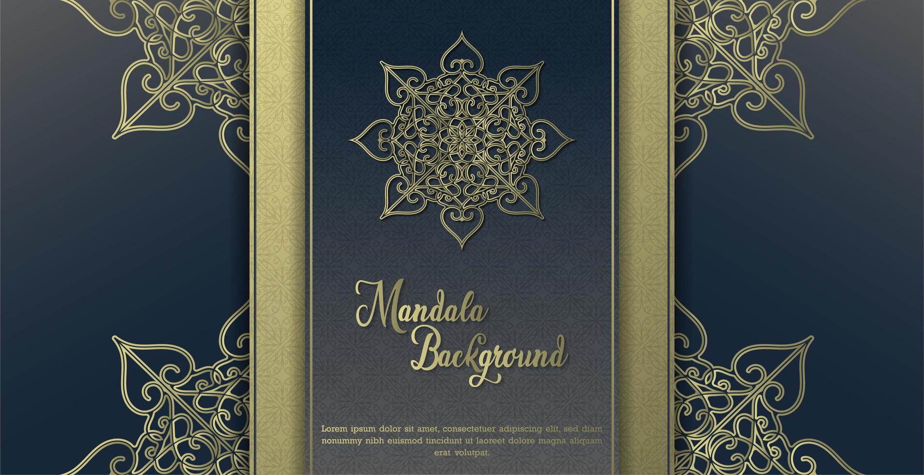 luxe mandala blauwe achtergrond vector