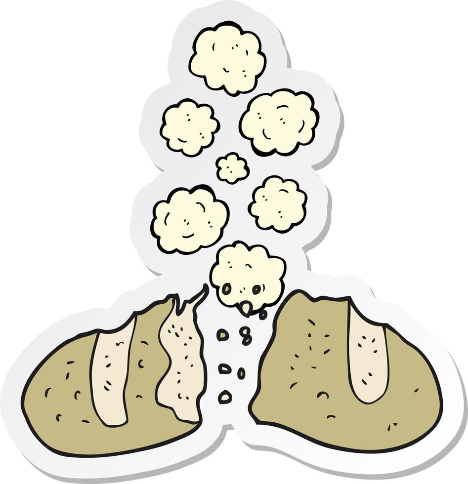 sticker van een cartoon brood vector