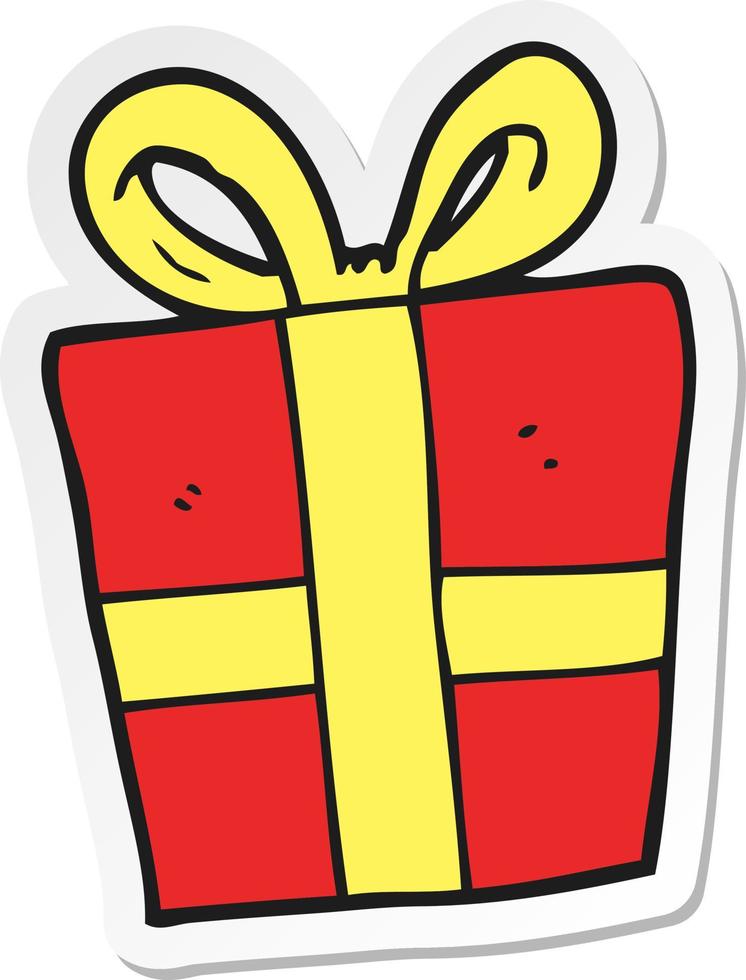 sticker van een tekenfilm Kerstmis geschenk vector