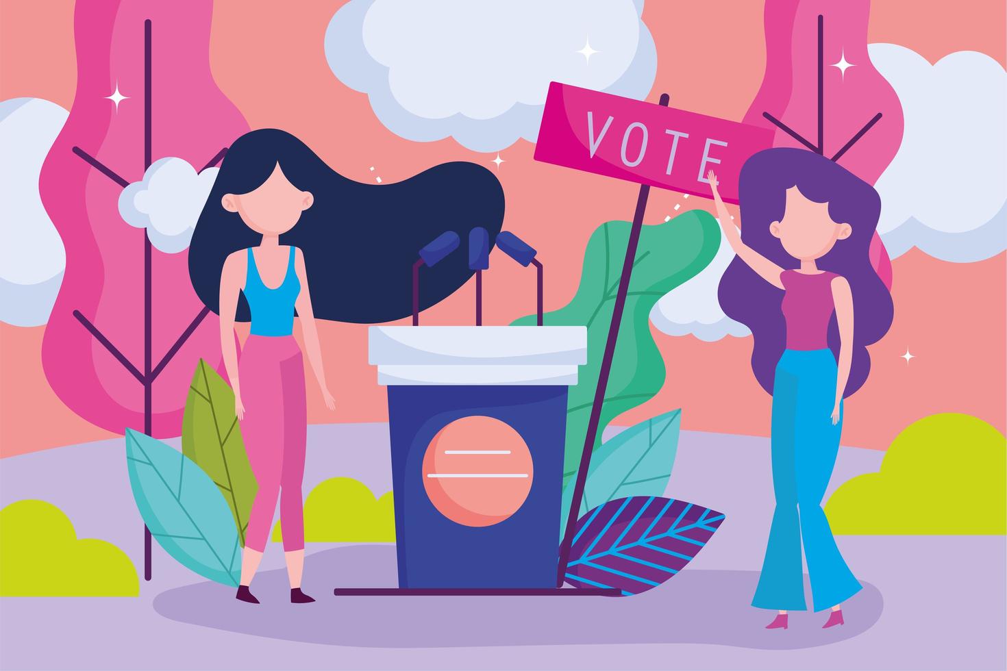 vrouwen voeren verkiezingen uit vector