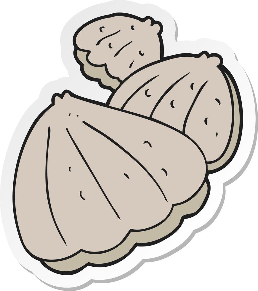 sticker van een tekenfilm oesters vector