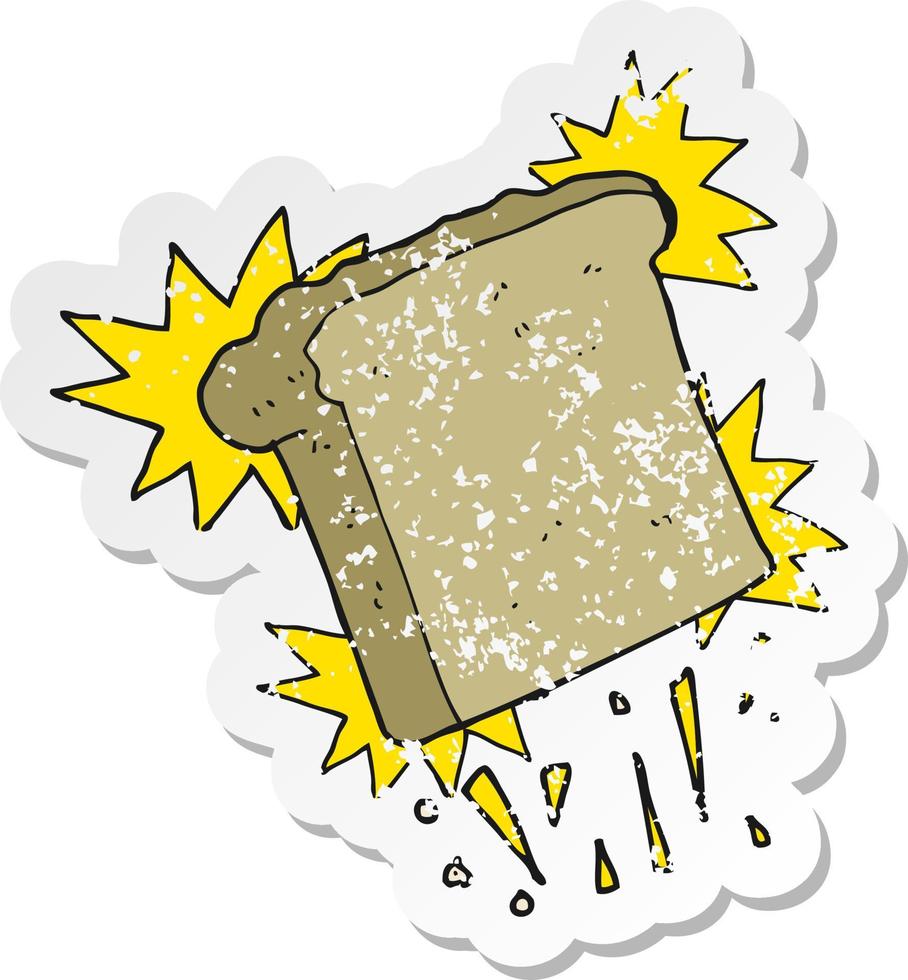 retro noodlijdende sticker van een cartoon toast vector